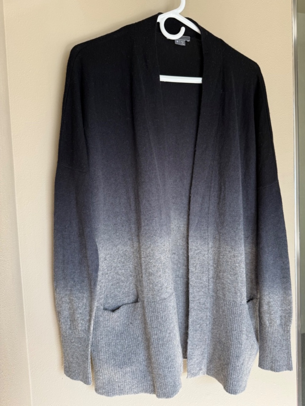 Vince Ombre Dip-Dye Wool-Cashmere Open Cardigan, Size M